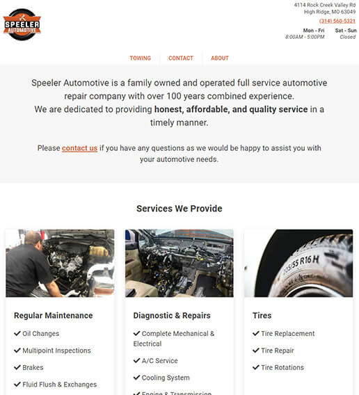 Speeler Automotive website screenshot